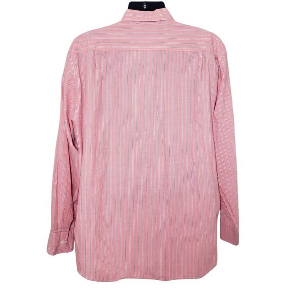 ☀ Izod Mens Pink Striped 100% Cotton Long Sleeve - Picture 2 of 6